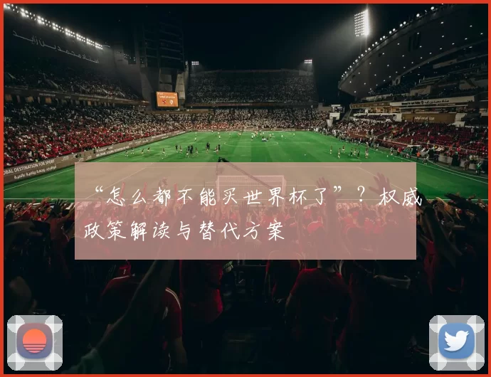 “怎么都不能买世界杯了”？权威政策解读与替代方案